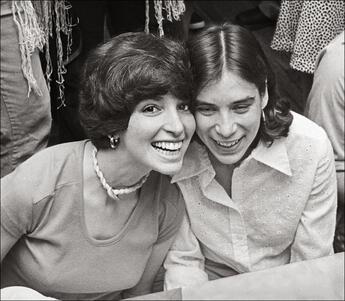 Arlene Agus and Leora Fishman at the baby naming of Sara Meirowitz
