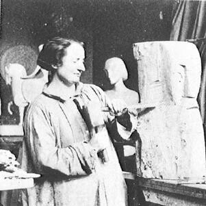 Chana Orloff Working in the Studio