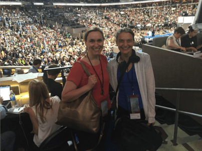 Nahanni Rous and Judith Rosenbaum at the DNC
