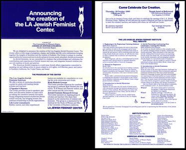 LA Jewish Feminist Center Brochure, 1990