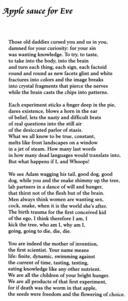"Apple Sauce for Eve" by Marge Piercy, 1999