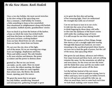 "At the New Moon" by Marge Piercy