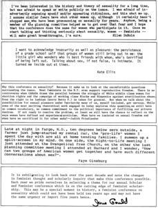 Excerpt from "The Scholar and the Feminist IX: Toward a Politics of Sexuality" Conference Program