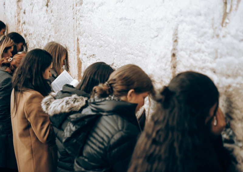 Young Women Praying at the Wall