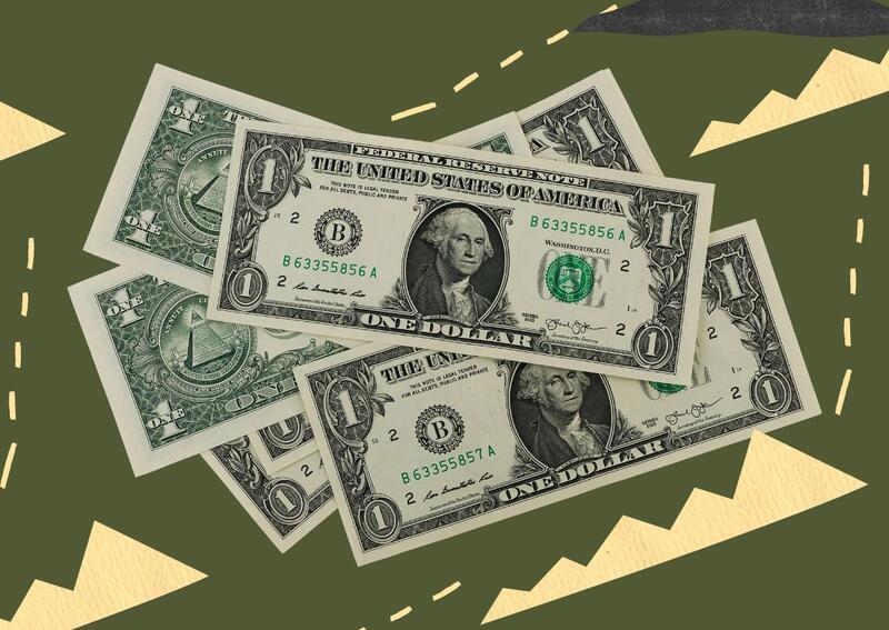 Collage of dollar bills