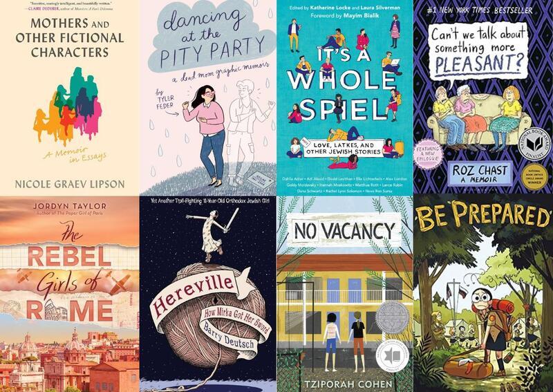 Collage of books about Jewish motherhood