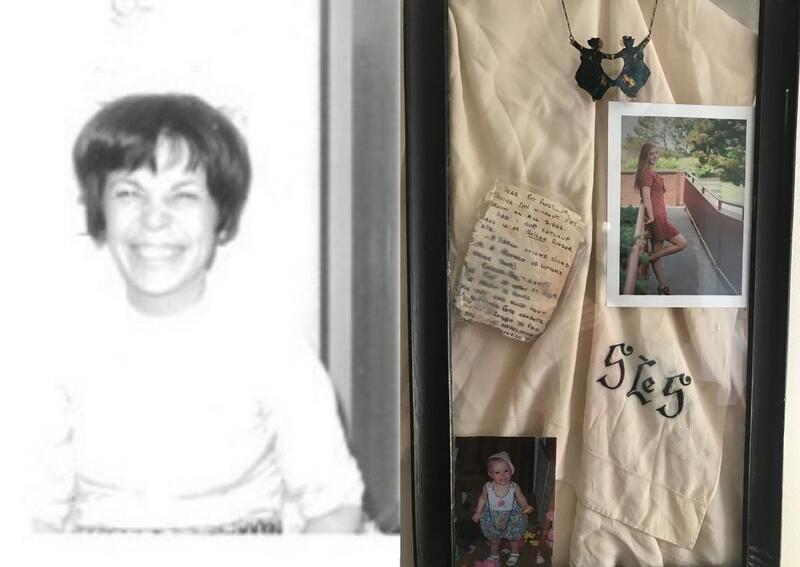 Collage of old photo of author's grandmother and her brisket recipe in a frame