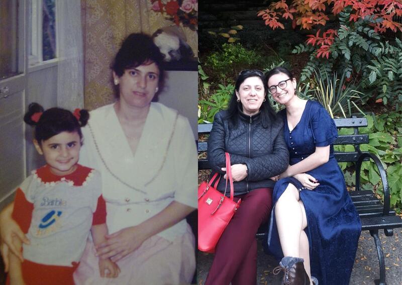Slavena Nissan and her mother, 1997 and 2019