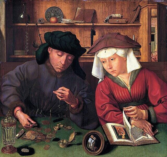 The Moneylender and his Wife by Quentin Matsys, 1514