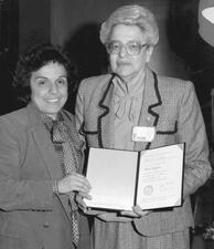 Aline Kaplan and Donna Shalala at Hunter College, 1983 Aline Kaplan and Donna Shalala at Hunter College, 1983