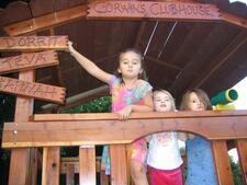 Dorrit Corwin in treehouse as a child