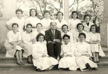 Students of the Mechona with Meyer Berlson in Buenos Aires, 1954 