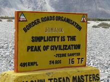 Jessie Sampter Quotation on Himank BRO Sign, Nubra Valley, India
