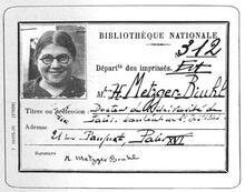 Helene Metzger's Reader's Card