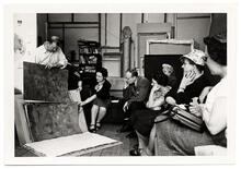 Artist and art critic Colette Roberts, center, with Ad Reinhardt left, c. 1958