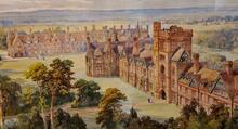 Water color of Girton College, Cambridge
