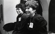 Barbara Dobkin and Eve Landau at Ma'yan's First Feminist Seder, March 1994