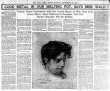 "Good Metal In Our Melting Pot, Says Miss Wald," November 16, 1913