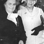 Helena Kagan and Rachel Kagan at the WIZO Jerusalem Baby Home, 1955