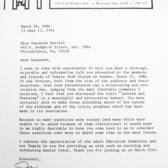 Letter from Jack Epstein to Susannah Heschel, March 26, 1984