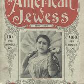cover of the American Jewess magazine, May 1896, with a photograph of a woman with a large fan