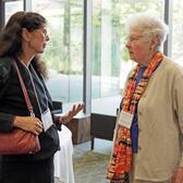 color photograph of a two women speaking