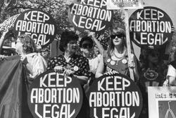 Pro-Choice Demonstrators Outside the Supreme Court in 1989, Washington DC