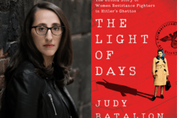 Judy Batalion and the cover of "The Light of Days"