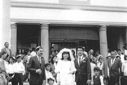 Married Couple and Family at the Magen Hassidim Synagogue, Bombay