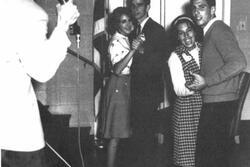 Two couples at a Hillel Dance at the University of Maryland, circa the1950s