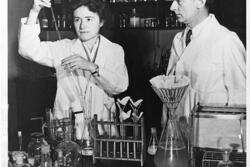 Dr. Gerty Theresa Radnitz Cori and Carl Ferdinand Cori in the Lab