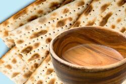 Passover-Themed Collage Featuring Matzah and Decorative Bowl