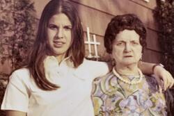 Leora Krygier and her grandmother Rachel Halperin, 1970