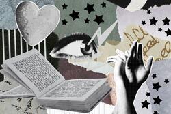 collage with text, hands, and hearts