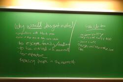 Chalkboard in Jessica Kirzane's Classroom, January 2013