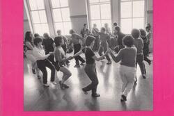 The cover of Bridges, with a list of contributors, a black and white picture of women dancing the hora, and the title of articles "Perspectives on Ten Years of Jewish Feminism" and "Some Pieces of Jewish Left: 1987"