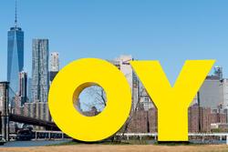 Deborah Kass's "OY/YO" sculpture