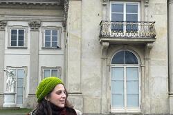 Woman standing in front of a building 