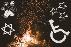 Collage of campfire