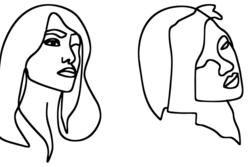 Line Drawings of Two Women's Faces Index Image