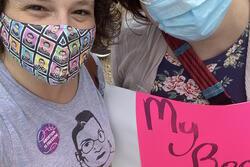 Larisa Klebe at an Abortion Rights Rally