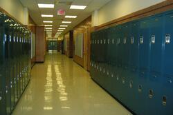 School Hallway with Lockers