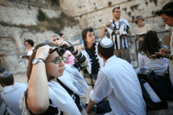 Girl with Tefillin at Kotel
