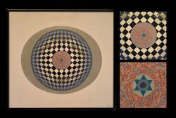 Collage of geometric artwork created by RVF fellow Talia Richmond's great-grandfather