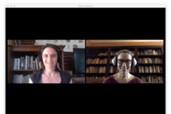 Nahanni Rous and Judith Rosenbaum on Zoom, 2020