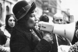 Bella Abzug at a Women Strike for Peace Protest