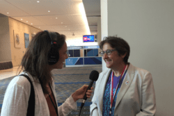 Nahanni Rous and Rabbi Sharon Kleinbaum at the DNC