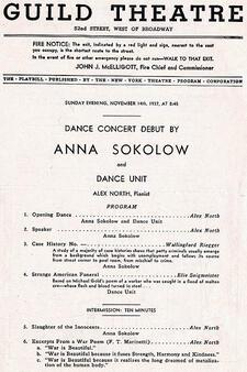 Anna Sokolow's Official Broadway Debut at Guild Theatre, 1937 Anna Sokolow's Official Broadway Debut at Guild Theatre, 1937