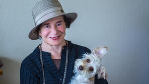 Gloria Gervitz with her dog Hugo