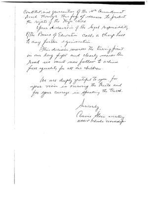 Letter To Justine Wise Polier From Annie Stein, December 23, 1958, page 2